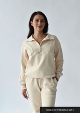 Essentials Quarter Zip - Cream - MES AMIES