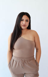 Cold Shoulder Tank - Dune - MES AMIES